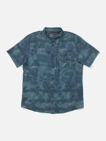 Salty crew MEN'S FLAGSHIP UV BUTTON UP DARK NAVY