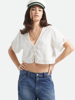 Brixton WOMEN'S SEASIDE EYELET TOP OFF WHITE EYELET