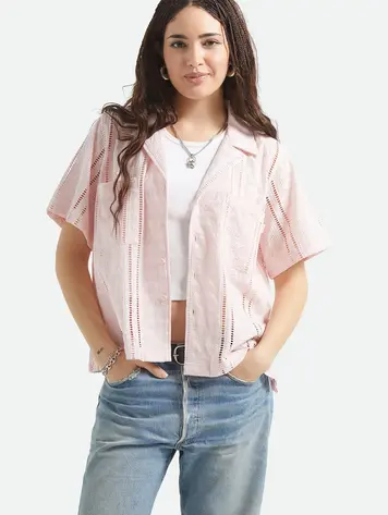 Brixton WOMEN'S PARADISE LOUNGE SHIRT CHALK PINK