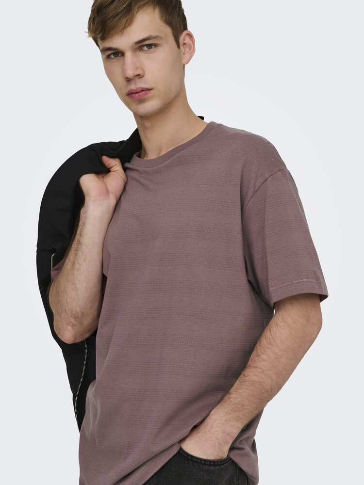 Only & Sons MEN'S BANE RLX SS STRUCT STRIPE TEE