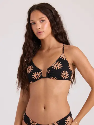 Volcom WOMEN'S BRIGHT & SOL UWIRE BRALETTE BLACK BRONZE