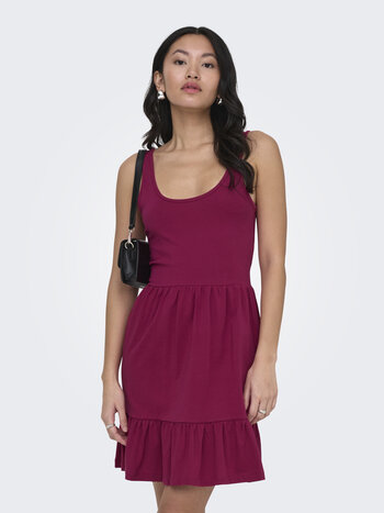 Only WOMEN'S BLOOM S/L SHORT DRESS SANGRIA