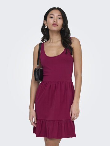 Only FEMMES BLOOM S/L SHORT DRESS SANGRIA