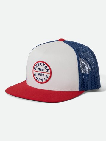 Brixton HOMMES OATH MP TRUCKER HAT WHITE/MIDNIGHT BLUE/ADRENALINE
