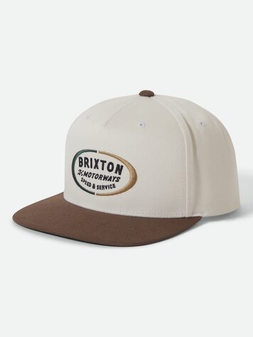 Brixton HOMMES RHETT SNAPBACK OFF WHITE/PINECONE BROWN