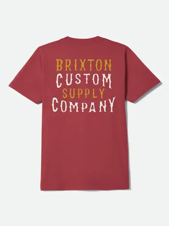 Brixton MEN'S WHEATON S/S T-SHIRT ROBUST RED WORN WASH