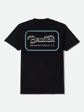 Brixton HOMMES GRADE S/S T-SHIRT BLACK/OFF WHITE/RETRO BLUE