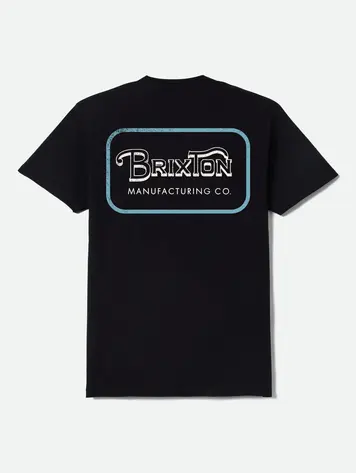 Brixton MEN'S GRADE S/S T-SHIRT BLACK/OFF WHITE/RETRO BLUE