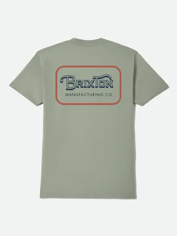Brixton HOMMES GRADE S/S T-SHIRT DESERT GREEN/DARK NAVY/AMBER TERRAIN