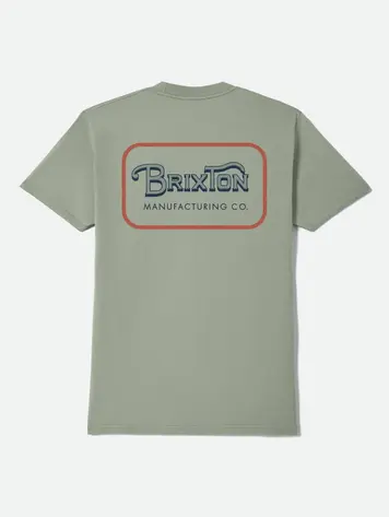 Brixton HOMMES GRADE S/S T-SHIRT DESERT GREEN/DARK NAVY/AMBER TERRAIN