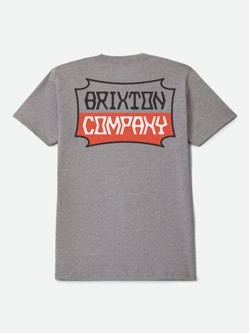Brixton HOMMES PILLAR S/S T-SHIRT HEATHER GREY