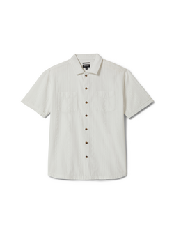 Brixton HOMMES THE VINTAGE S/S WOVEN OFF WHITE JACQUARD STRIPE