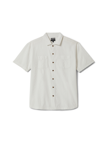 Brixton MEN'S THE VINTAGE S/S WOVEN OFF WHITE JACQUARD STRIPE
