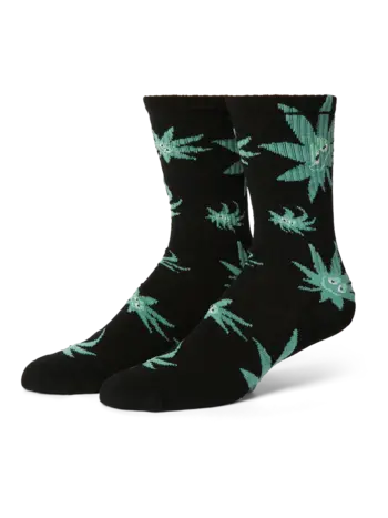 HUF HOMMES GREEN BUDDY EXHALE SOCKS BLACK