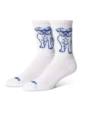 HUF MEN'S STAR PUP CREW SOCKS WHITE