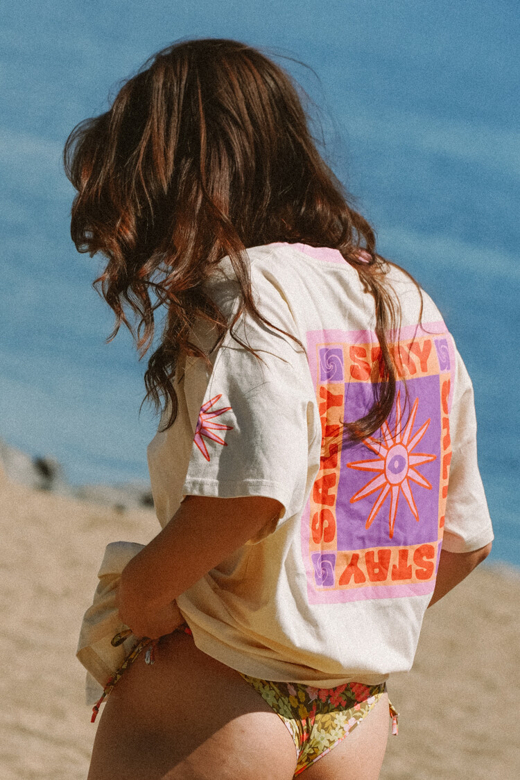 Notice the reckless FEMMES STAY SALTY OVERSIZED TEE IVORY