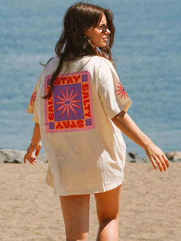 Notice the reckless FEMMES STAY SALTY OVERSIZED TEE IVORY