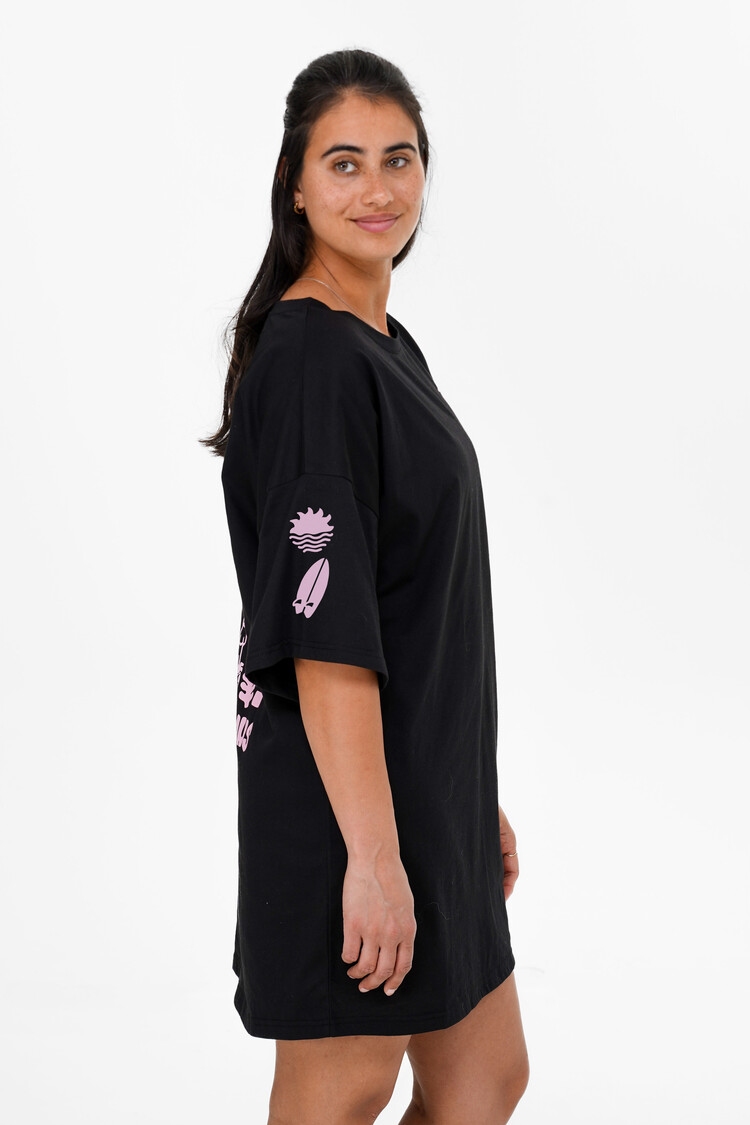 Notice the reckless FEMMES BAD DECISION TEE DRESS