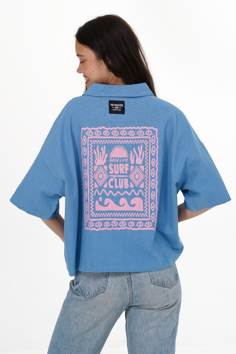 Notice the reckless FEMMES SURF CLUB SHORT-SLEEVE SHIRT