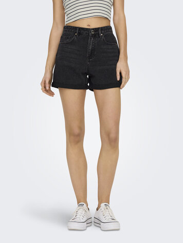 Only FEMMES PHINE DENIM SHORTS BLACK DENIM