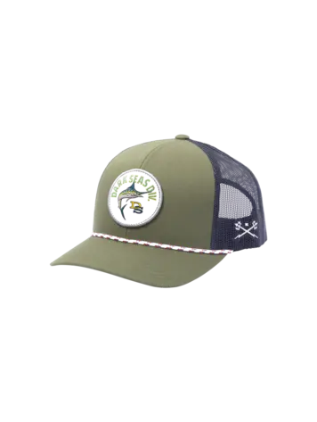 Dark Seas HOMMES GALLOWAY TRUCKER HAT OLIVE/BLUE