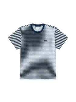 Obey MEN'S ESTABLISHED WORKS EYES STRIPE TEE NAVY PEONY MULTI
