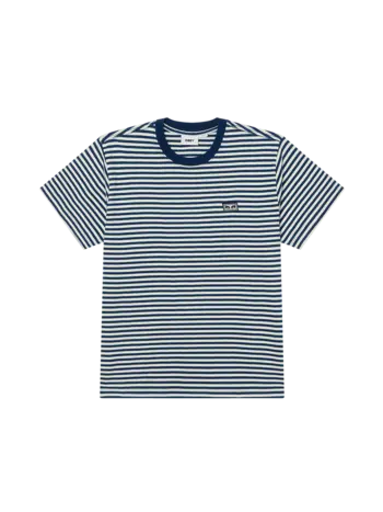 Obey MEN'S ESTABLISHED WORKS EYES STRIPE TEE NAVY PEONY MULTI