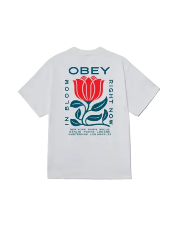 Obey MEN'S IN BLOOM CLASSIC T-SHIRT WHITE