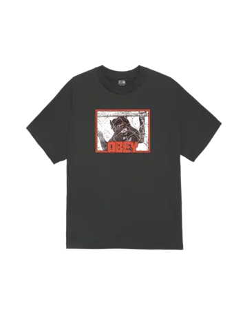 Obey HOMMES BEWARE CLASSIC T-SHIRT VINTAGE BLACK