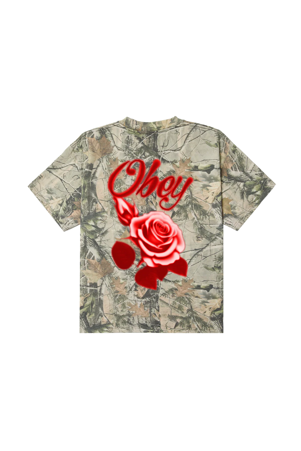 Obey MEN'S AIRBRUSHED ROSE HEAVYWEIGHT T-SHIRT
