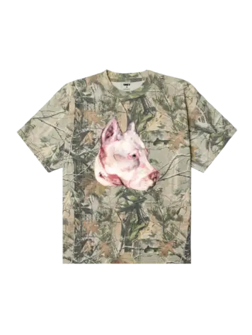 Obey MEN'S PIT HEAVYWEIGHT T-SHIRT LEAF CAMO