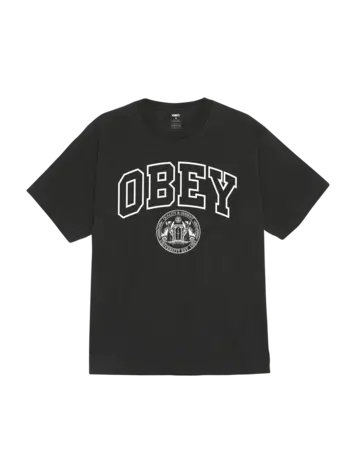Obey HOMMES UNIVERSITY PIGMENT T-SHIRT PIGMENT DUSTY BLACK
