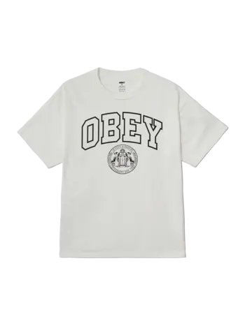 Obey HOMMES UNIVERSITY PIGMENT T-SHIRT PIGMENT VINTAGE WHITE
