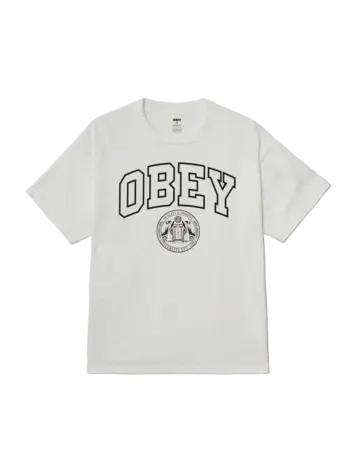 Obey MEN'S UNIVERSITY PIGMENT T-SHIRT PIGMENT VINTAGE WHITE