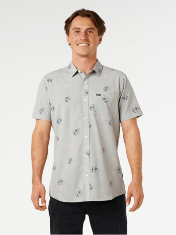 RIP CURL MEN'S VAPORCOOL SESSIONS AEROTECH S/S SHIRT FATIGUE
