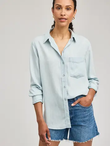 Gentle fawn WOMEN'S OZZY BUTTON DOWN SHIRT BLUE STRIPE