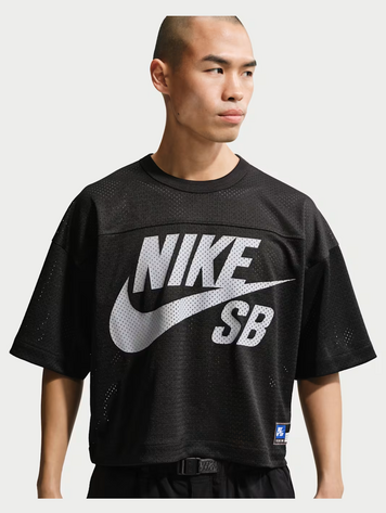 Nike SB HOMMES GFX MESH FOOTBALL JERSEY SKATE TOP BLACK
