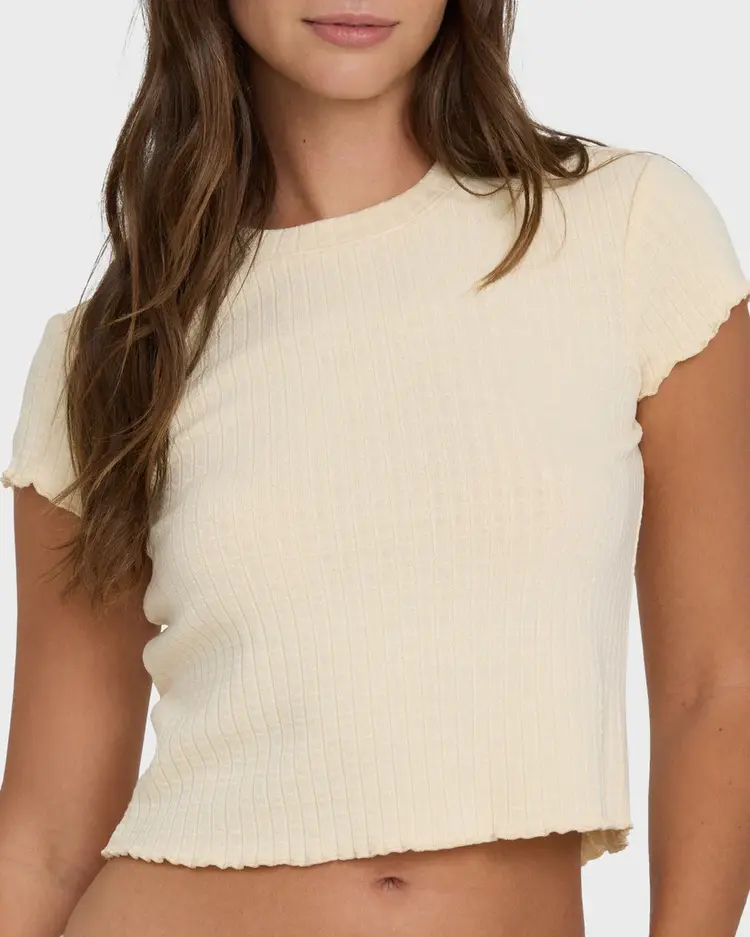 Billabong WOMEN'S SHELLY SHORT SLEEVE KNIT T-SHIRT