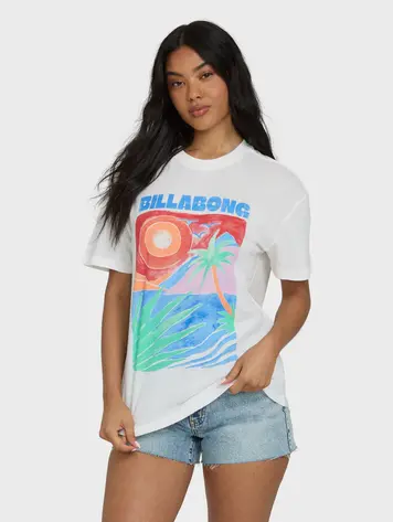 Billabong WOMEN'S HIGHS AND LOWS SHORT SLEEVE T-SHIRT SALT CRYSTAL