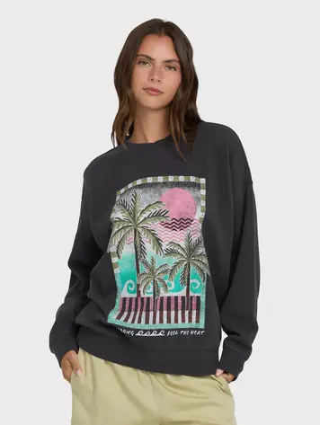 Billabong FEMMES ECHO CREWNECK SWEATSHIRT BLACK SANDS