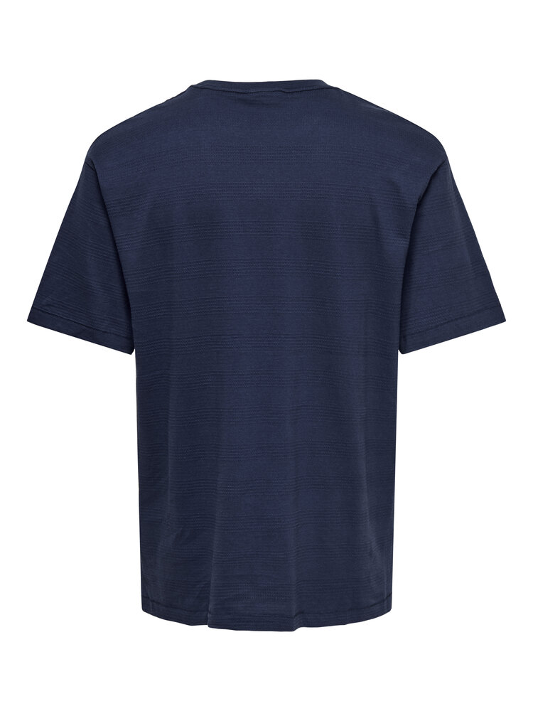 Only & Sons MEN'S BANE RLX SHORT SLEEVE STRUCT STRIPE TEE