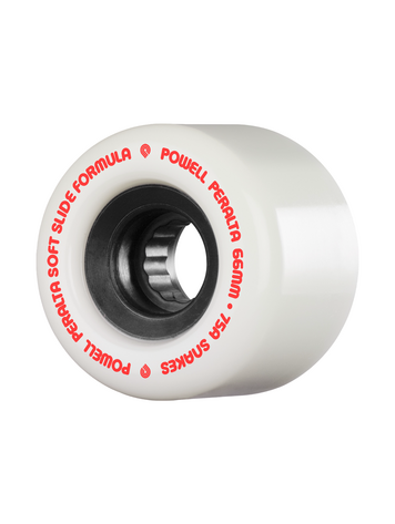 Powell Peralta SNAKES ROUES DE SKATEBOARD SOFT SLIDES 75A WHITE 66MM