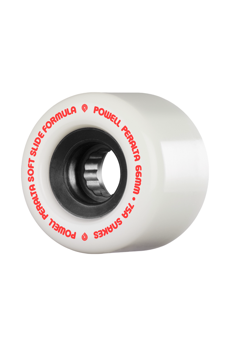 Powell Peralta SNAKES SKATEBOARD WHEELS SOFT SLIDES 75A WHITE 66MM