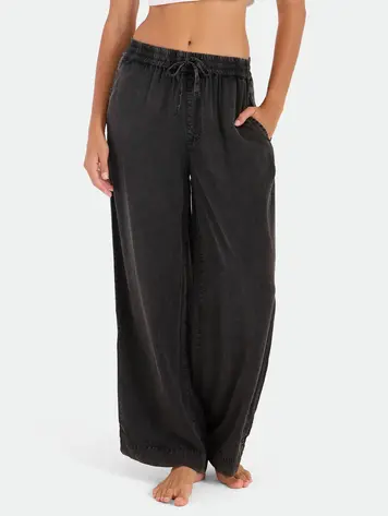 Volcom WOMEN'S WASHED UP TWILL PANTS VINTAGE BLACK