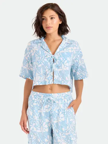 Volcom WOMEN'S TIED UP CROP SHIRT SUMMER SONG