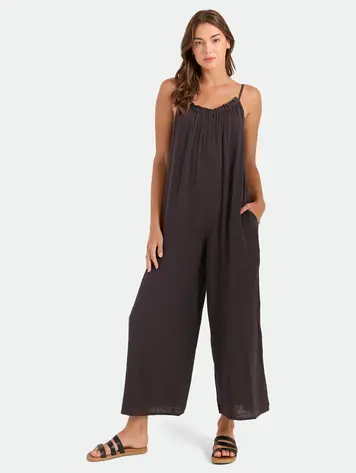 Volcom WOMEN'S RUFFLE UP ROMPER VINTAGE BLACK