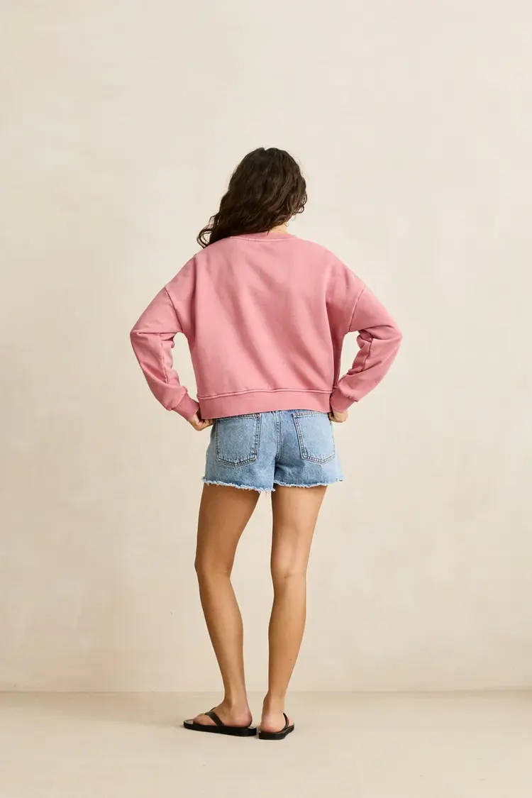 Rhythm WOMEN'S SUN AND PALM SLOUCHY CREW NECK FLEECE