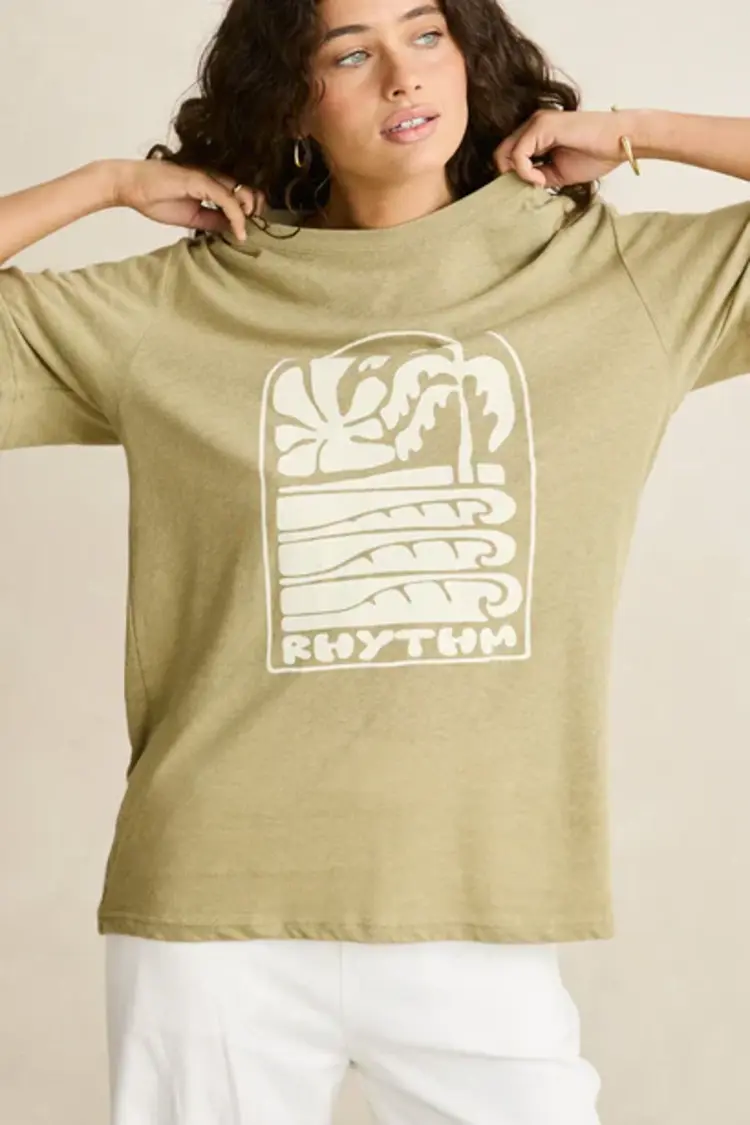 Rhythm WOMEN'S PALM AND SUN OVERSIZED T-SHIRT