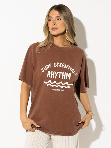 Rhythm FEMMES SURF ESSENTIALS OVERSIZED T-SHIRT CHOCOLATE