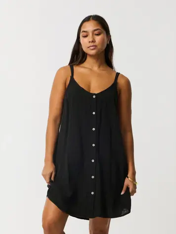 RIP CURL FEMMES PREMIUM SURF COVER UP BLACK